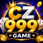 CZ 999 Game promotional feature image showing bold golden CZ 999 text with a crown design, casino-style coins, dice, and glowing blue-purple gaming background